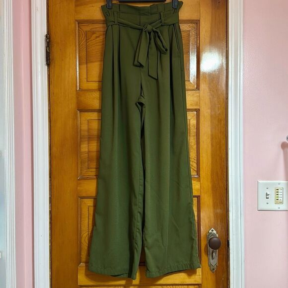 A New Day Green High Waist Wide Leg Pants Women’s Extra Small - Picture 1 of 8